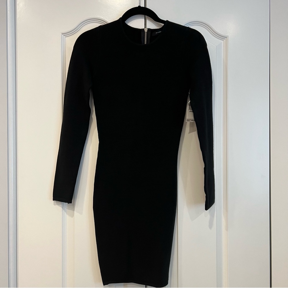 Olivaceous Black Long Sleeve Bodycon Dress Size L NWT